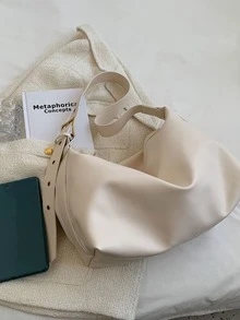 Minimalist Hobo Bag - Beige - View 2