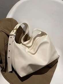 Minimalist Hobo Bag - Beige - View 3