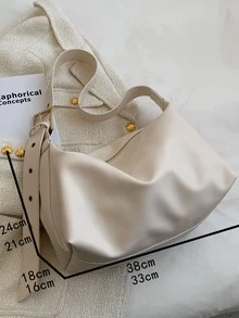 Minimalist Hobo Bag - Beige - View 6