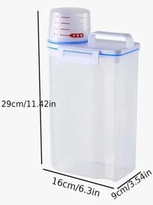 1 hộp đựng gạo trong suốt, lọ đựng thức ăn PP đơn giản cho nhà bếp - trắng - Xem 2