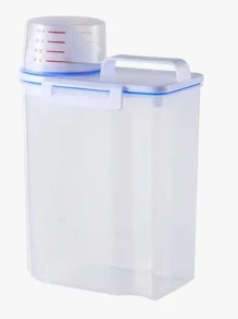 1 hộp đựng gạo trong suốt, lọ đựng thức ăn PP đơn giản cho nhà bếp - trắng - Xem 4