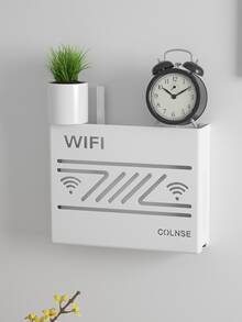 1入組塑料儲物盒白色壁掛式家用機頂盒儲物盒 - 白色 - 查看 5