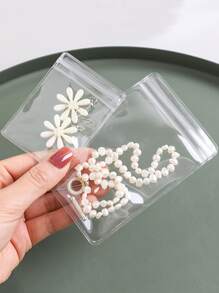 20 cái/bộ Túi đựng trang sức bằng nhựa, Túi đựng trang sức trong suốt đơn giản cho gia đình và du lịch - Trong sáng - Xem 1