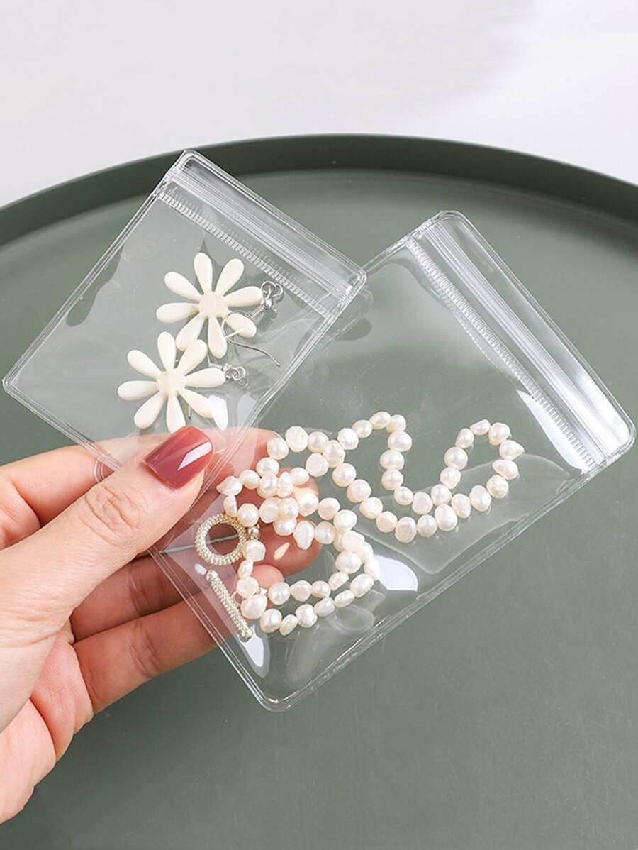 20 cái/bộ Túi đựng trang sức bằng nhựa, Túi đựng trang sức trong suốt đơn giản cho gia đình và du lịch - Trong sáng - Xem 1