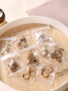 20 cái/bộ Túi đựng trang sức bằng nhựa, Túi đựng trang sức trong suốt đơn giản cho gia đình và du lịch - Trong sáng - Xem 2