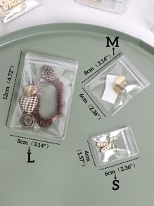 20 cái/bộ Túi đựng trang sức bằng nhựa, Túi đựng trang sức trong suốt đơn giản cho gia đình và du lịch - Trong sáng - Xem 6