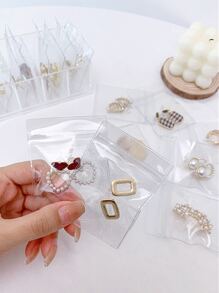 20 cái/bộ Túi đựng trang sức bằng nhựa, Túi đựng trang sức trong suốt đơn giản cho gia đình và du lịch - Trong sáng - Xem 10