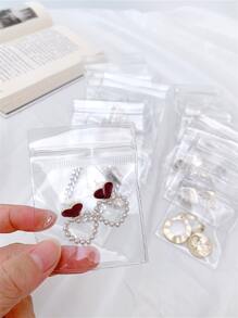 20 cái/bộ Túi đựng trang sức bằng nhựa, Túi đựng trang sức trong suốt đơn giản cho gia đình và du lịch - Trong sáng - Xem 11