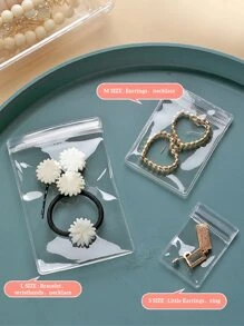 20 cái/bộ Túi đựng trang sức bằng nhựa, Túi đựng trang sức trong suốt đơn giản cho gia đình và du lịch - Trong sáng - Xem 12