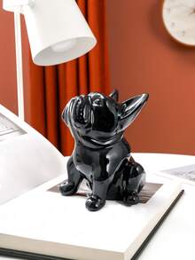 1pc Cartoon DOG Design Money Box, Black Cute ABS Coin Saving Box For Home, Creative Gift For Kids - Black - View 2