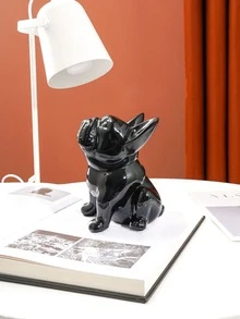 1pc Cartoon DOG Design Money Box, Black Cute ABS Coin Saving Box For Home, Creative Gift For Kids - Black - View 3