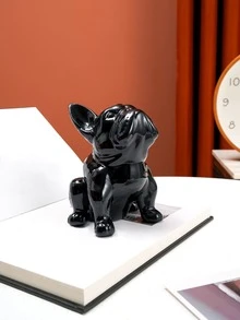 1pc Cartoon DOG Design Money Box, Black Cute ABS Coin Saving Box For Home, Creative Gift For Kids - Black - View 5