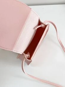 Chicas Bolso sillín con diseño de conejo de dibujos animados con diseño de lazo con solapa - Rosa - Ver 11