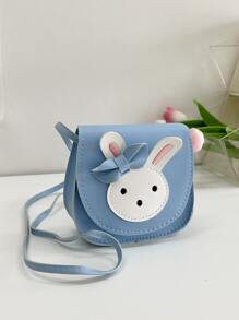 Chicas Bolso sillín con diseño de conejo con solapa - Azul - Ver 3