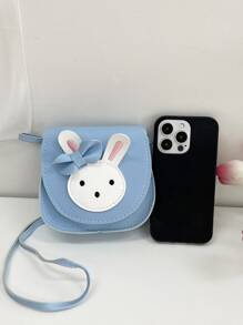 Chicas Bolso sillín con diseño de conejo con solapa - Azul - Ver 7