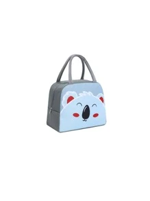 1pc Cartoon Rabbit Animal Cute Bento Bag, School Insulation Lunch Box, Lunch Bag - Blue - View 1