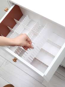 4pcs Plastic Drawer Divider, White Drawer Organization Separator For Home - White - View 4