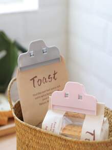 3pcs/set ABS Food Sealing Clip, Minimalist Bag Clip For Home - Grey - View 3