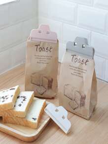 3pcs/set ABS Food Sealing Clip, Minimalist Bag Clip For Home - Grey - View 4