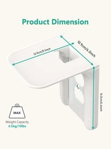 1入組塑料壁掛式儲物架純白色免打孔壁掛式家用浮動擱板 - 白色 - 查看 2