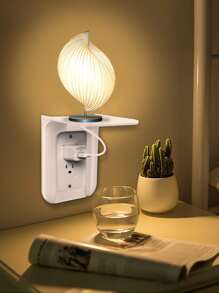 1入組塑料壁掛式儲物架純白色免打孔壁掛式家用浮動擱板 - 白色 - 查看 4