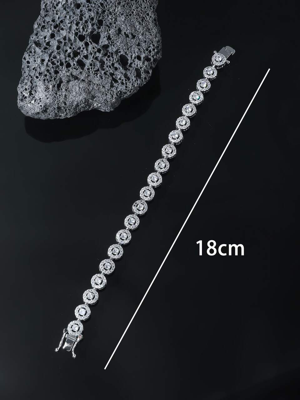 1pc Fashionable Minimalist Copper Round Cubic Zirconia & Braided Adjustable Bridal Wedding Bracelet
