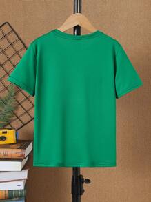 Boys Slogan Graphic Tee - Green - View 2