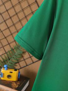 Boys Slogan Graphic Tee - Green - View 3