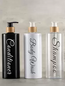 3个装 500毫升 Pef 浴室分配瓶 家居浴室装饰 秋季装饰 返校季 - 白色 - 查看 3