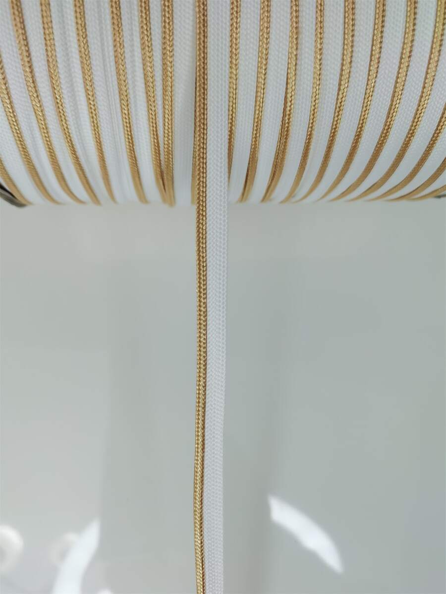 1 cuộn 2m Polyester 1.0cm Viền Ruy Băng Với Viền Vòng Tròn Đầy Màu Sắc Để Viền Trên Quần, Bộ Đồ Giường Hoặc Trang Trí Tự Làm - Vàng - Xem 1