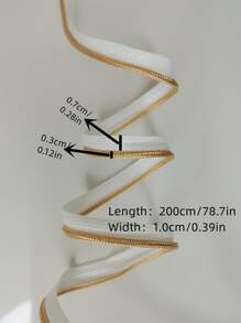 1 cuộn 2m Polyester 1.0cm Viền Ruy Băng Với Viền Vòng Tròn Đầy Màu Sắc Để Viền Trên Quần, Bộ Đồ Giường Hoặc Trang Trí Tự Làm - Vàng - Xem 2