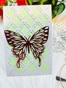 1 Bướm Thiết Kế Cắt Chết Tối Giản Thép Hadfield Tự Khắc Stencil Thủ Công Chết Cho Thủ Công - Bạc - Xem 4