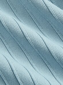 SHEIN Teen Girls Contrast Lace Bow Front Dress - Baby Blue - View 3