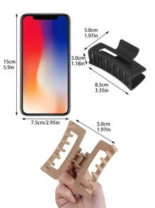 3 件套镂空矩形发夹，适合浓密头发，强力定型发夹，蝴蝶发夹发夹时尚发饰，适合女士休闲 Y2k 秋冬爪夹，适合度假装扮 - 彩色 - 查看 4