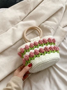 Túi móc trang trí hoa - Nhiều màu - Xem 2