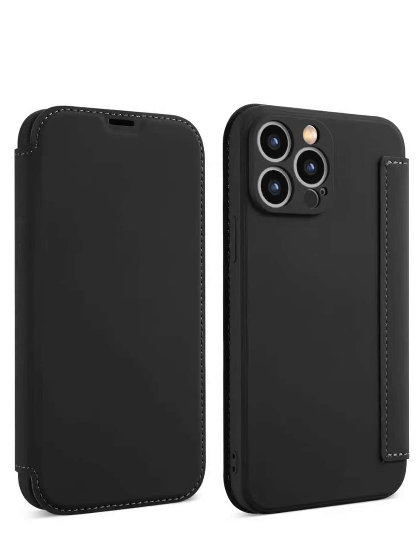 Składany solidny futerał na telefon - Czarne - Zobacz 1