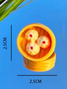 Cartoon Steamed Stuffed Bun Decor Stud Earrings - Multicolor - View 3