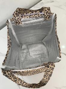 WHICHLIFE 1入組豹紋圖案便當袋 - 棕色 - 查看 2