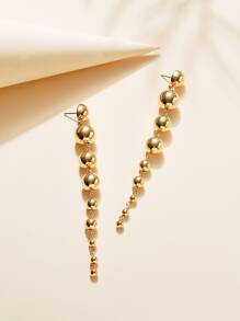1pair Exaggerated Faux Pearl Pendant Earrings - Yellow Gold - View 2