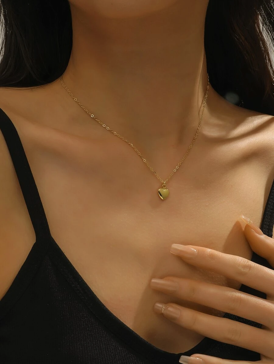 Collar con accesorio de corazón - Amarillo Oro - Ver 1