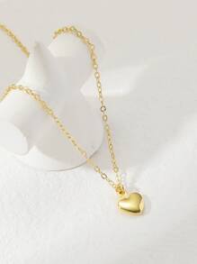 Collar con accesorio de corazón - Amarillo Oro - Ver 2