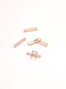 5 piezas Anillo de correa de reloj con diamante de imitación con diseño de letra