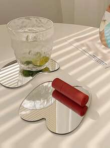 3入組裝銀色幾何形狀杯墊極簡主義PMMA杯墊適用於書桌桌子 - 銀色 - 查看 6