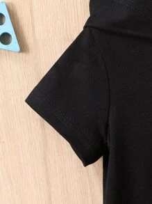 Baby Bear Print Hooded Tee - Black - View 5