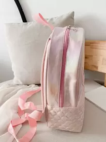 Girls Holographic Quilted Pattern Fish Tail Decor Classic Backpack