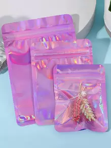 20pcs/Set Plastic Jewelry Storage Bag, Holographic Jewelry Organizer For Home, Gift For Valentine's Day Back To School