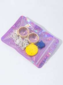 20pcs/Set Plastic Jewelry Storage Bag, Holographic Jewelry Organizer For Home, Gift For Valentine's Day Back To School