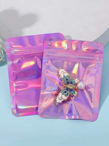 20pcs/Set Plastic Jewelry Storage Bag, Holographic Jewelry Organizer For Home, Gift For Valentine's Day Back To School