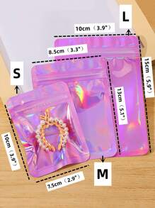 20pcs/Set Plastic Jewelry Storage Bag, Holographic Jewelry Organizer For Home, Gift For Valentine's Day Back To School