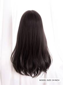 T-shape Lace Center-parting Front Long Curly Wig, 13*4*1 Black Brown Semi-machine Made Wig For Daily Wear, Natural And Realistic - Brown - View 5